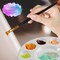 Round Paint Tray Palettes and Paint Brushes Set, Paintbrushes, 3 PCS Plastic Paint Palettes Pallets, 10 PCS Acrylic Paint Brushes, Nylon Hair Painting Brushes, for Acrylic Oil Watercolor